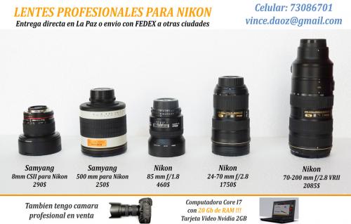Lentes para Nikon 8mm 85mm 2470 mm 70200 mm - Imagen 1