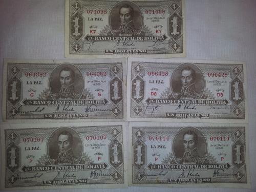 Vendo Billetes antiguos de Bolivia De corte  - Imagen 1