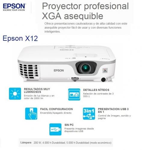 Proyector Epson X12 Profesional ideal para c - Imagen 1