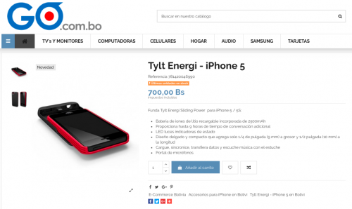 Funda con Batería Tylt Energi  iPhone 5 La  - Imagen 1