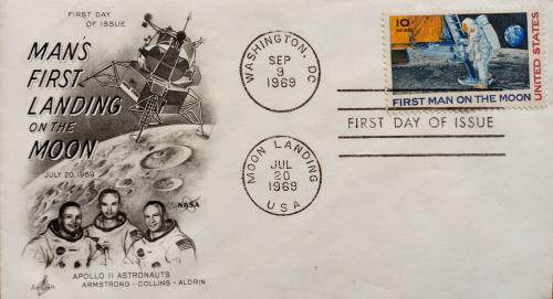 Dos estampillas conmemorativas del Apolo 11  - Imagen 2