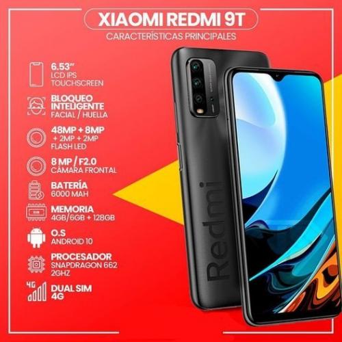 Celular Redmi 9T color carbon plomo 4GB RAM - Imagen 2